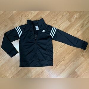 SOLD Kids Blabck and white Adidas Zip up sweatshirt sz 10/12. Like new condit